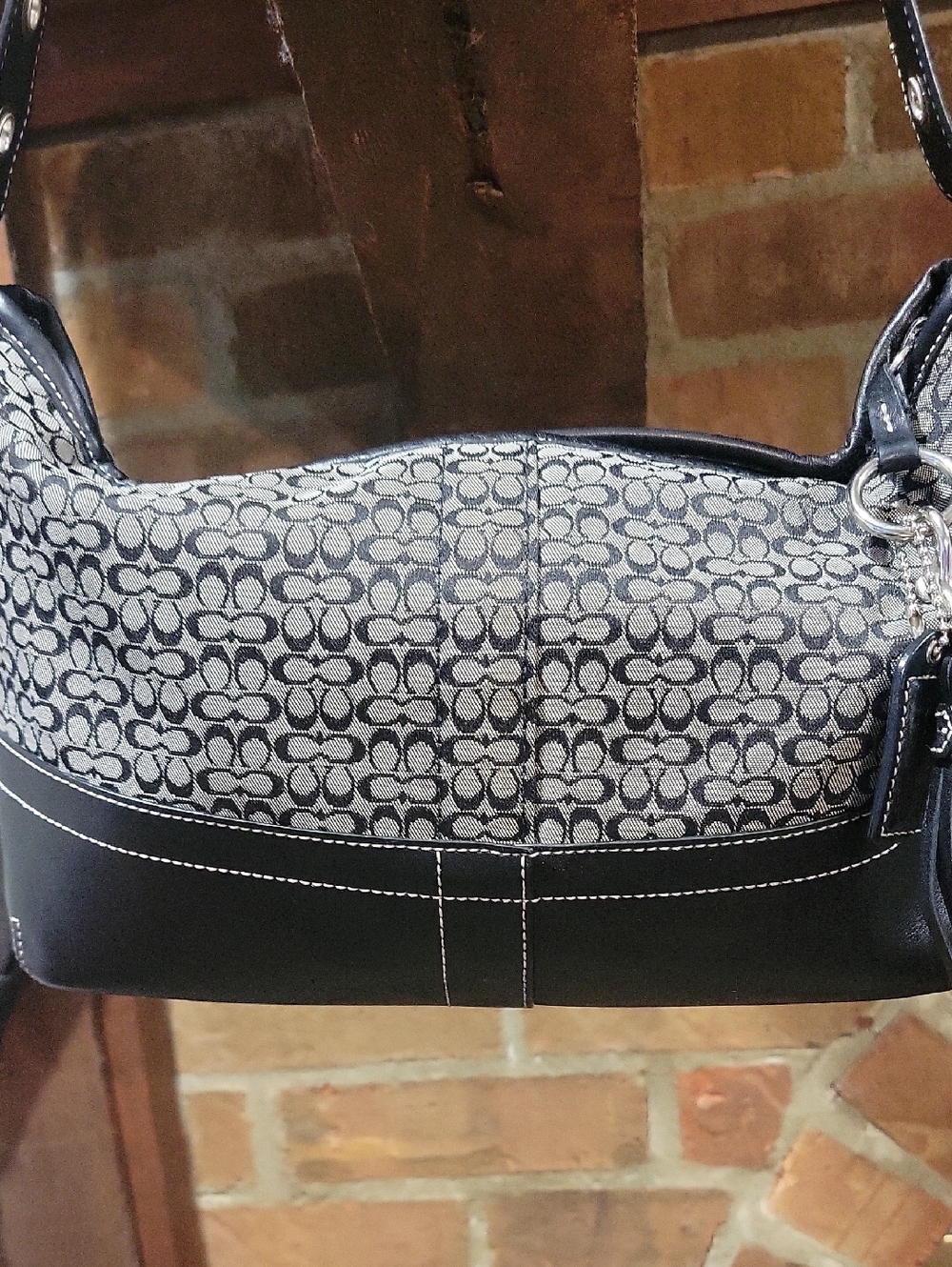 Coach Black and Gray Shoulder Bag